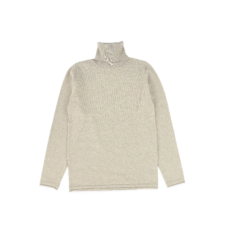 LILOU TAUPE FITTED FLAT KNIT TURTLENECK [FINAL SALE]