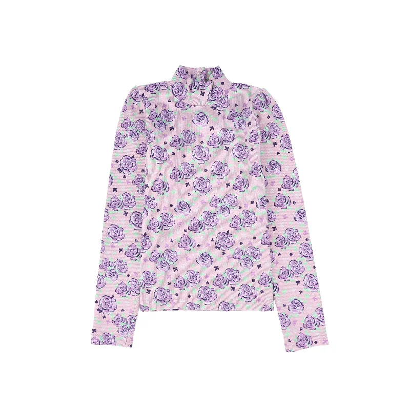 WE ARE KIDS LAVENDER FLORAL RIBBED TOP [FINAL SALE]