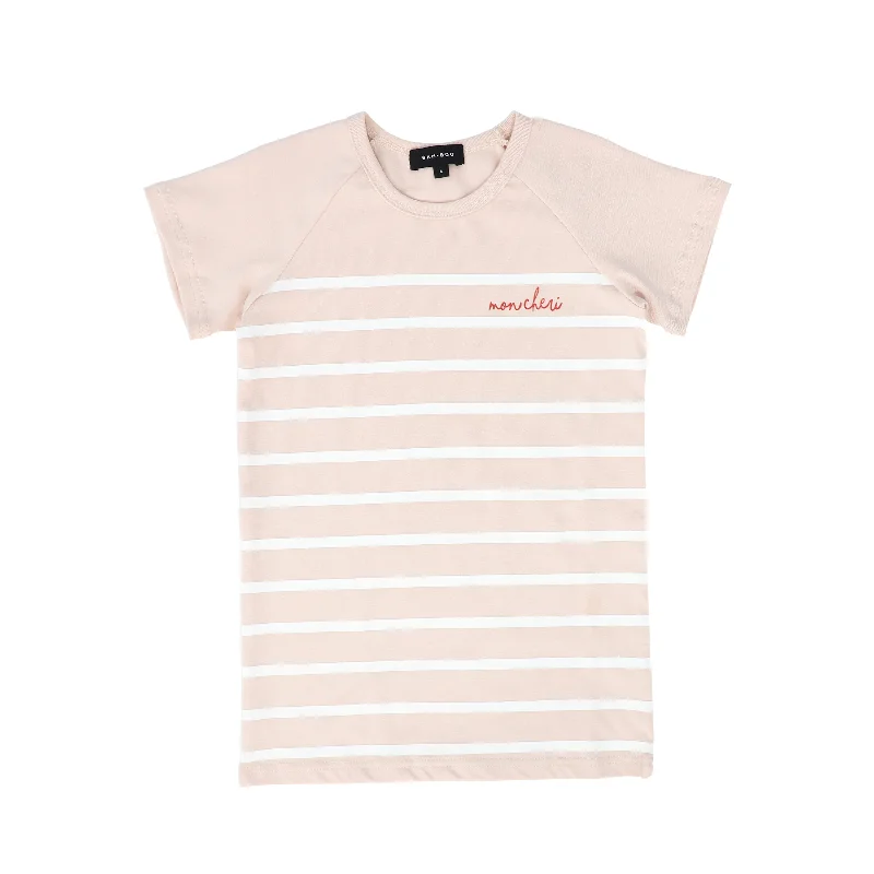 BAMBOO PINK STRIPED SS TEE [FINAL SALE]