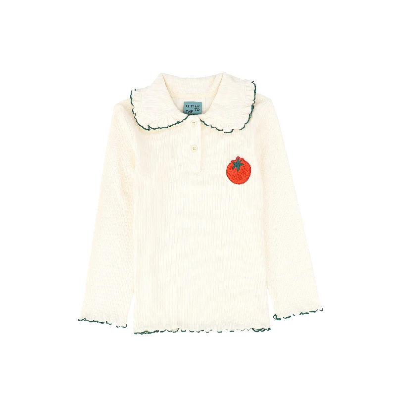 LETTER TO THE WORLD CREAM RIBBED COLLAR TOP [FINAL SALE]