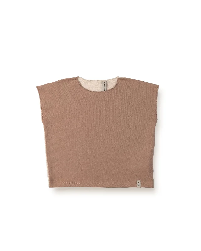 BONNIE AND THE GANG MOCHA/CREAM SLEEVELESS TEE [Final Sale]