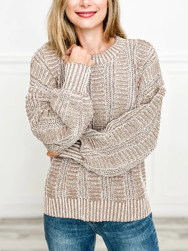 Two Tone Cozy Sweater Knit Top