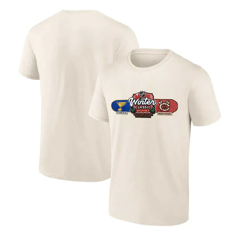 Chicago Blackhawks vs. St. Louis Blues Fanatics 2025 Winter Classic Match Up T Shirt