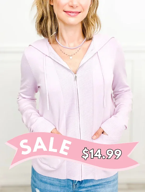 Long Sleeve Zip-Up Hooded Sweater Top