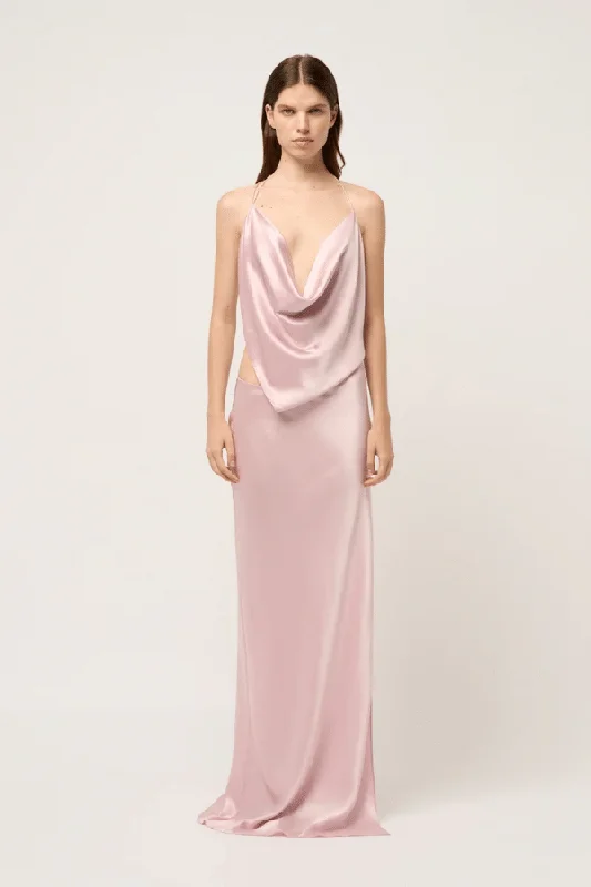 Iced Bias Maxi Dress Pink