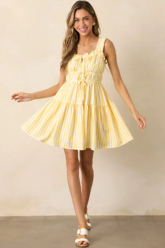 When Life Gives You Lemons Yellow Stripe Mini Dress