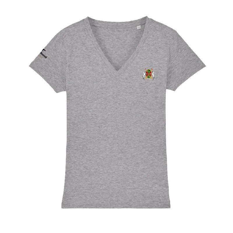 Polo Club de Chantilly Women's Grey V-Neck T-Shirt