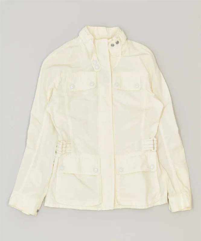 FAY Womens Military Jacket UK 10 Small White Classic