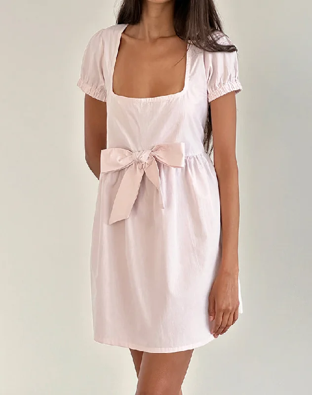 Leshiana Mini Dress in Poplin Light Pink