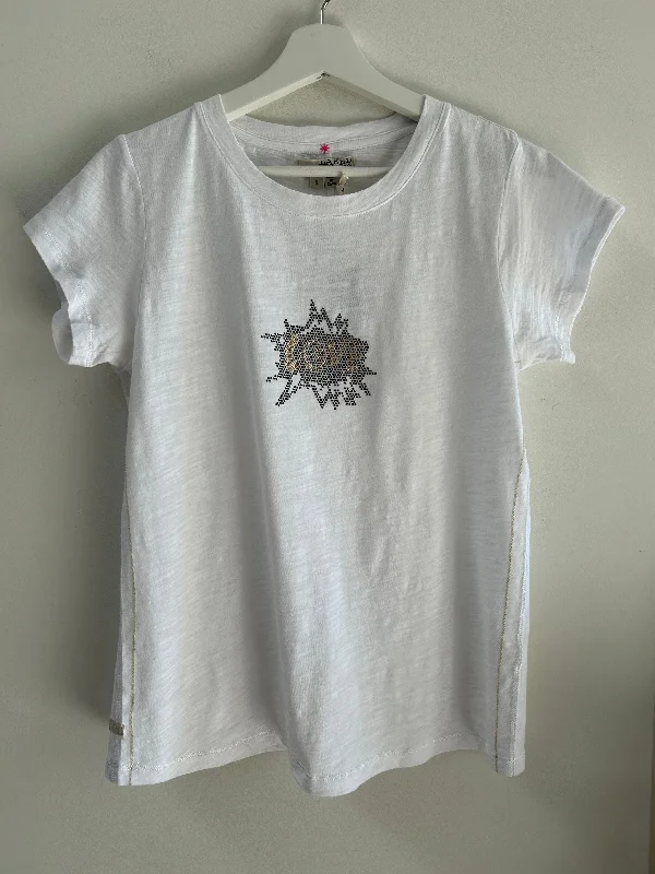 Graphic Ava Tee - White Pop Love Crystal