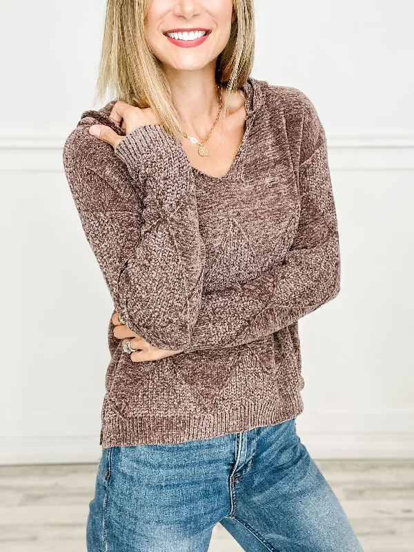 Textured Chenille Yarn Super Cozy Sweater Hoodie