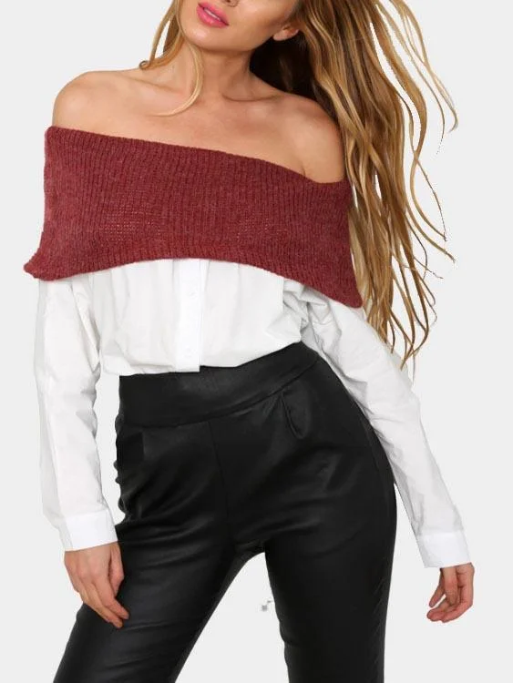 Custom Strapless Off The Shoulder Long Sleeve T-Shirts