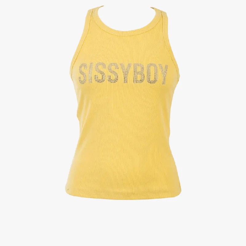 Sissy Boy Rib Race Vest Bling Logo Lemon Drop