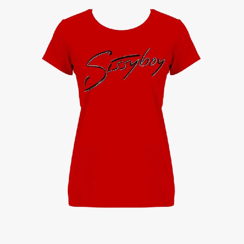 Sissy Boy Womens Multi Technique Short Sleeve Tee Red