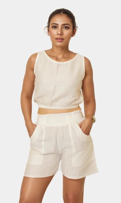 Two Piece Women Summer Set (White)