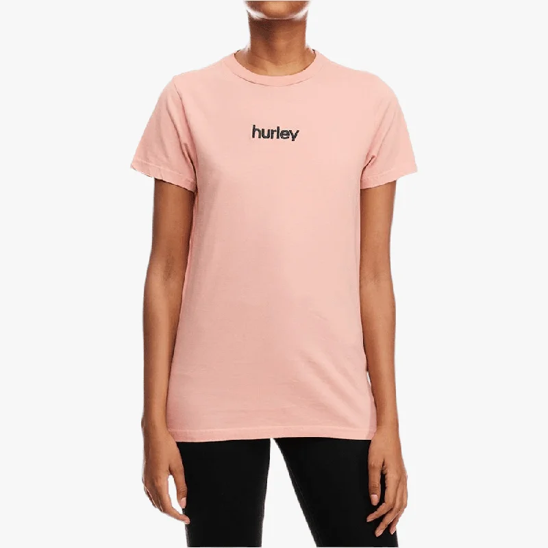 Hurley Womens Staple Embroidered Short Sleeve Tee Pink