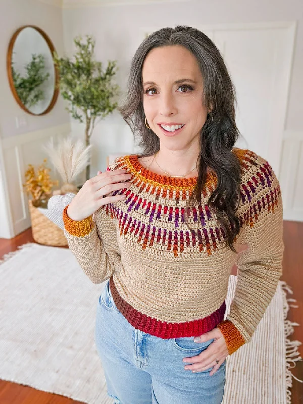 Mosaic Ridge Crochet Pullover