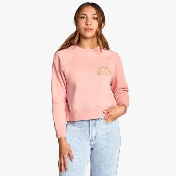 Rvca Women's Good Times Fleece Top Blush