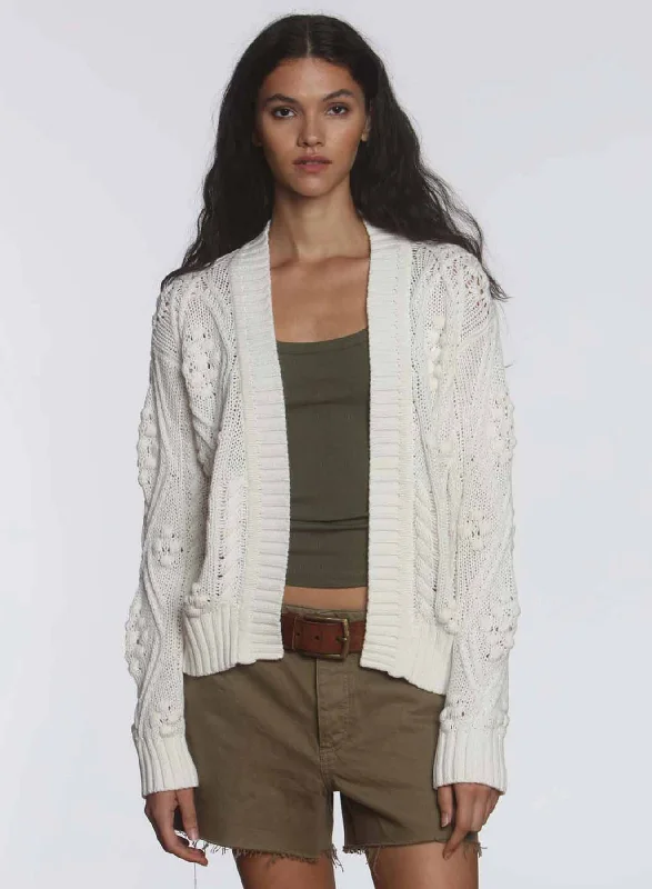 Cara Bobble Cardigan - White