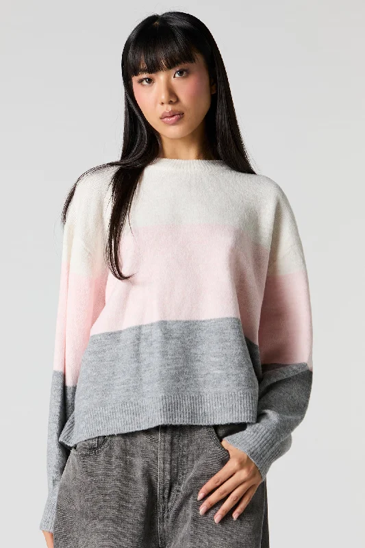 Mossy Knit Colourblock Sweater