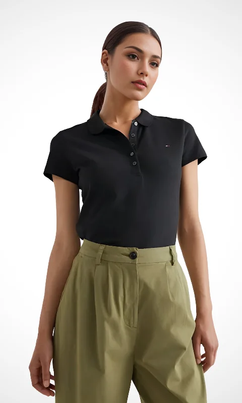 Women Classic Fit Polo (Black)