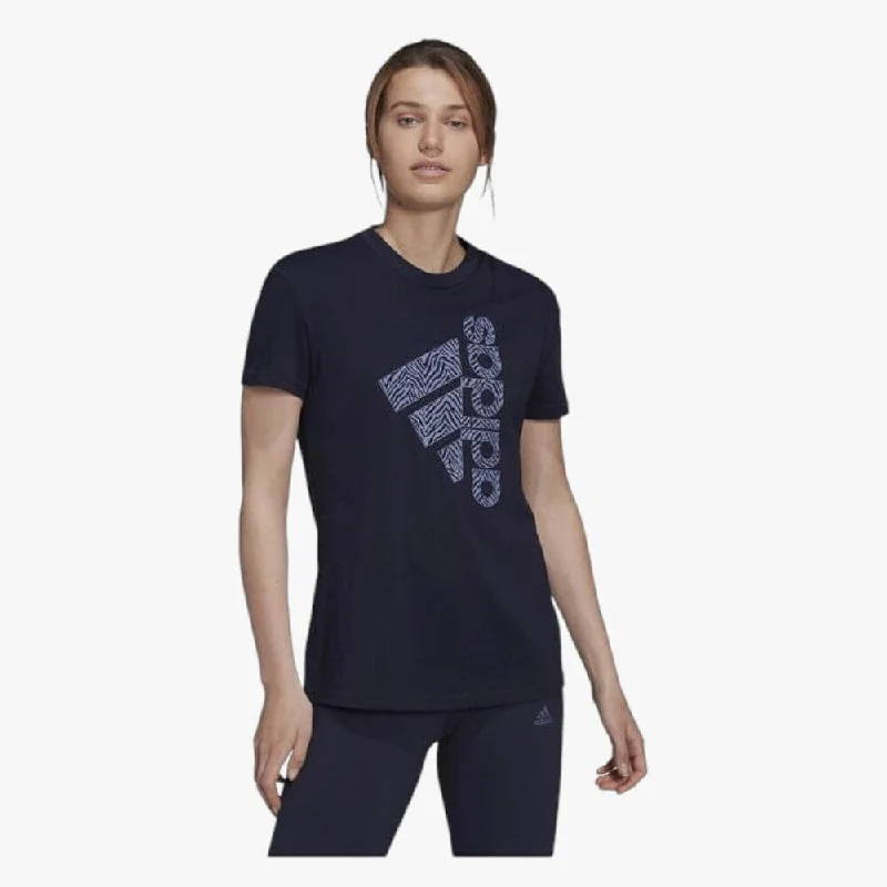 adidas Womens Vrtcl Zbr G Short Sleeve Tee Legend Ink