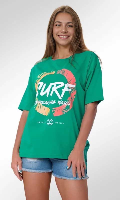 Over Size Women T-Shirt SURF (Green)