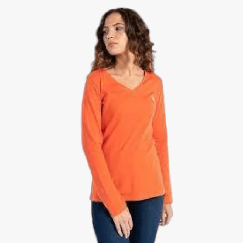 Pringle Womens V Neck Long Sleeve Top Coral