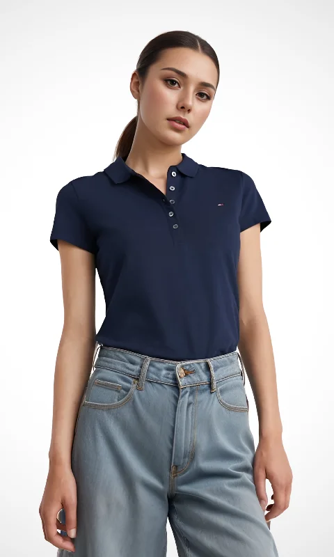 Women Classic Fit Polo (Bark Blue)