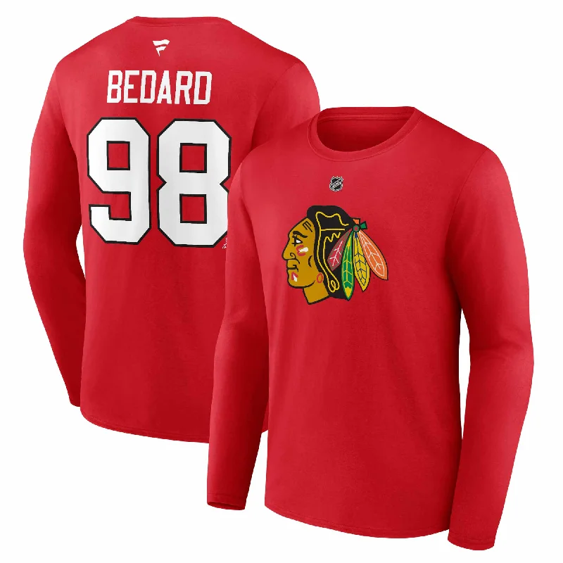 Chicago Blackhawks Connor Bedard Red Long Sleeve Player T-Shirt