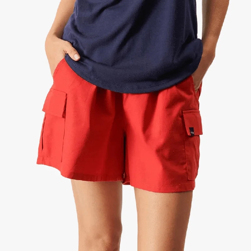 Fox Womens Flip Side Cargo Shorts Red