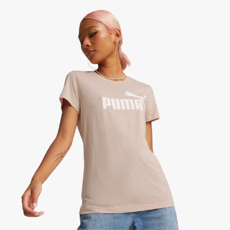 Puma Womens Ess Logo Short Sleeve Tee Rose Quartz