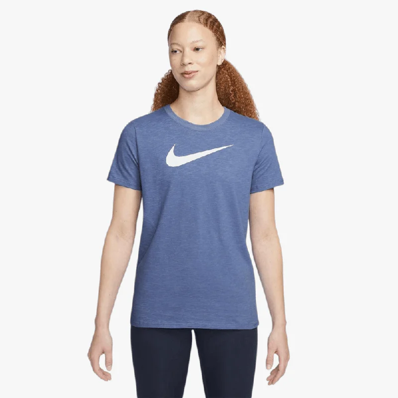 Nike Womens Dri-Fit Swoosh Damen Sleeve Tee Blue