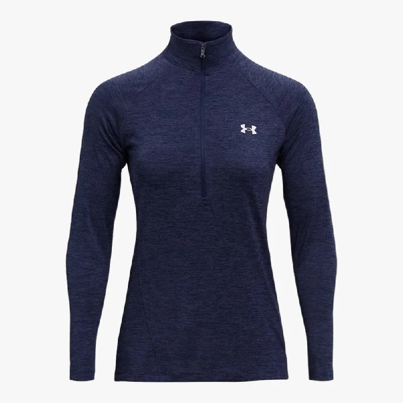 Under Armour Ladies New Tech Tee 1/2 Zip Navy 410