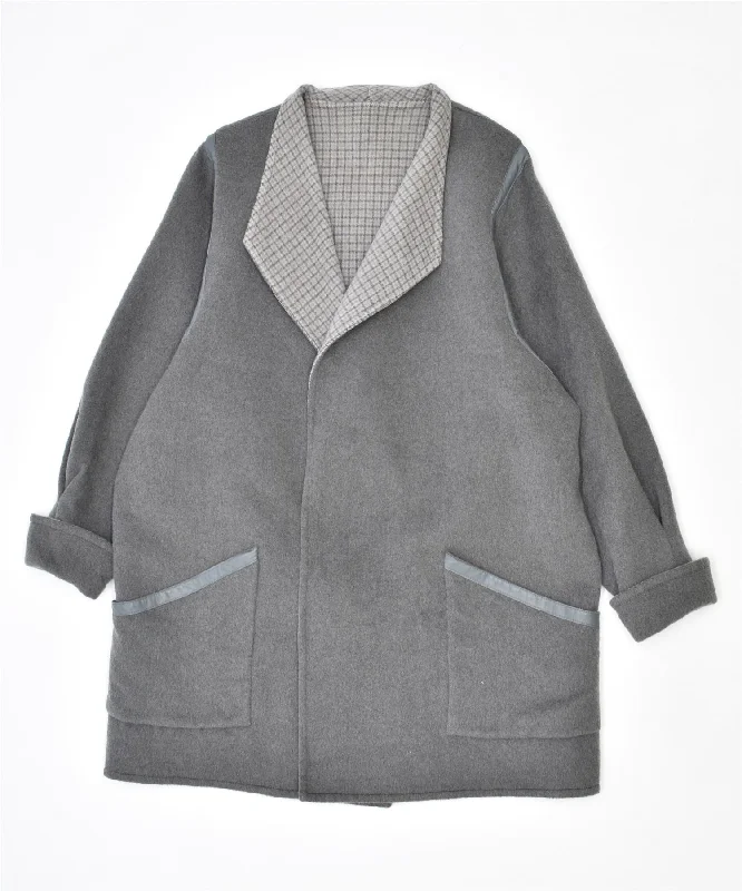 VITA Womens Overcoat UK 18 XL Grey Vintage