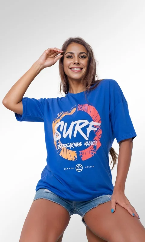 Over Size Women T-Shirt SURF (Blue)