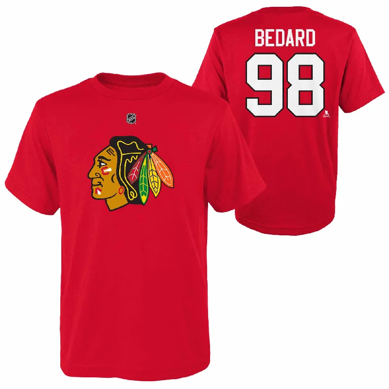 Chicago Blackhawks Connor Bedard Youth Name and Number T-Shirt