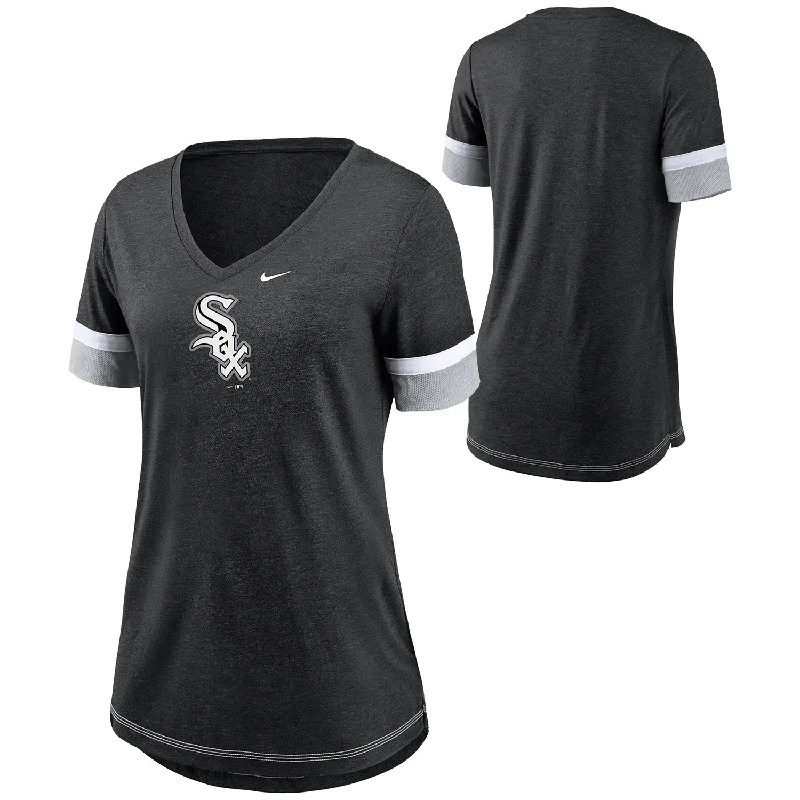 Chicago White Sox Girls Short Sleeve Fashion V-Neck Hero Tee