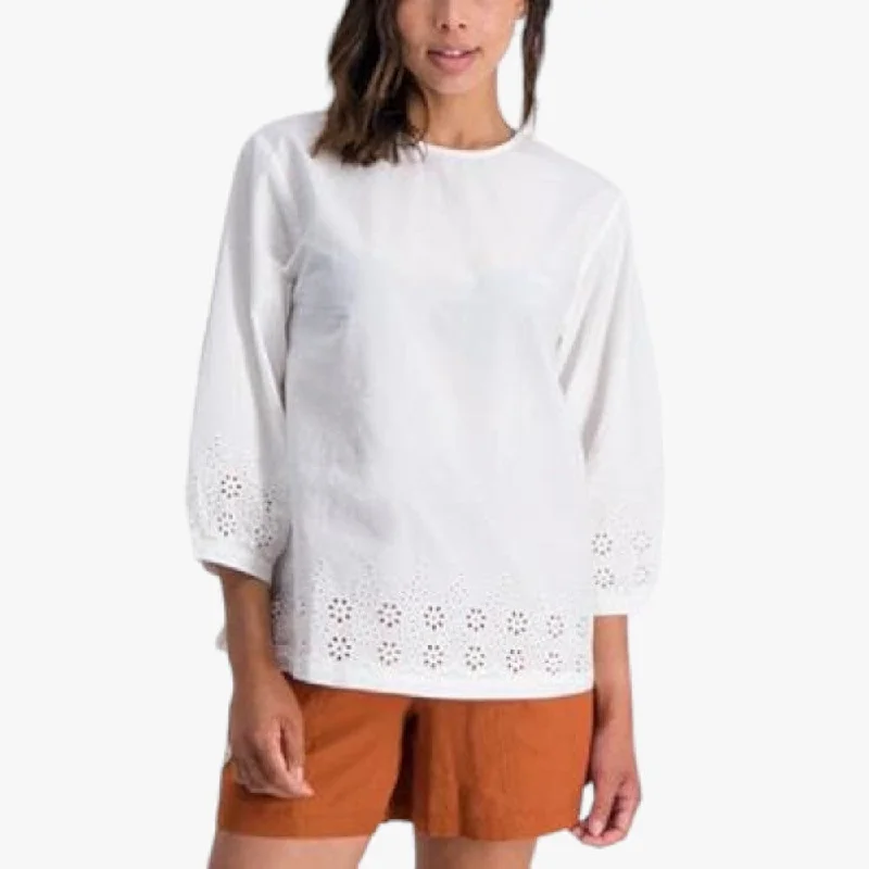 Jeep Womens Relaxed Anglaise Top Optic White